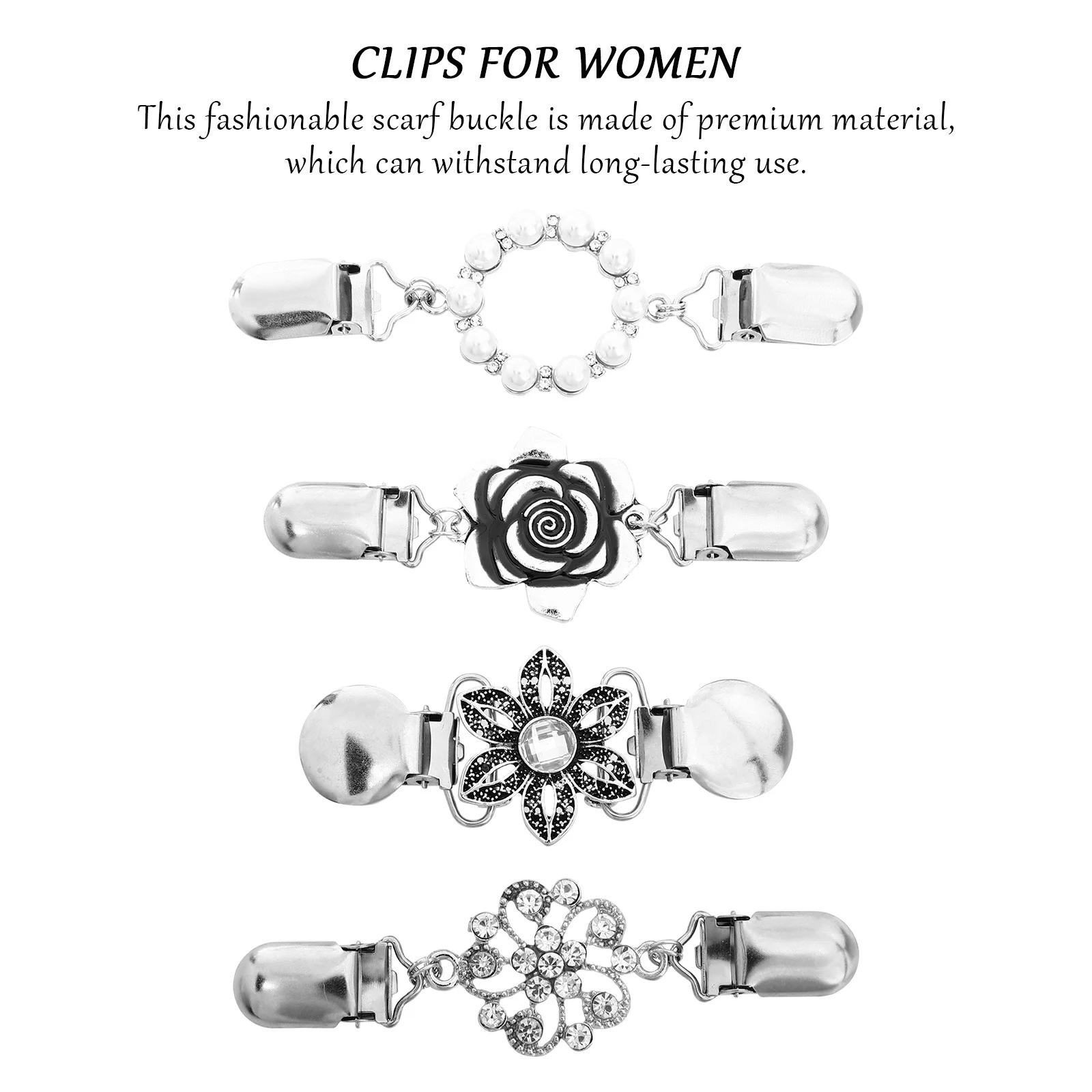 4 قطعة نمط الأزهار خمر شال كليب سترة أنيقة طوق فستان بروش كليب النساء الملابس التبعي دبابيس تثبيت عصرية #6