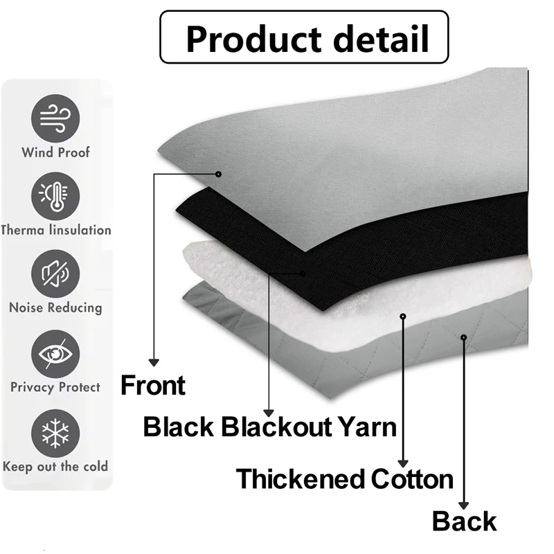ستارة تعتيم شتوية سميكة حرارية مع بطانة قطنية معزولة مقاومة للرياح لتقليل الضوضاء في غرفة النوم وغرفة المعيشة ستارة Шори #4
