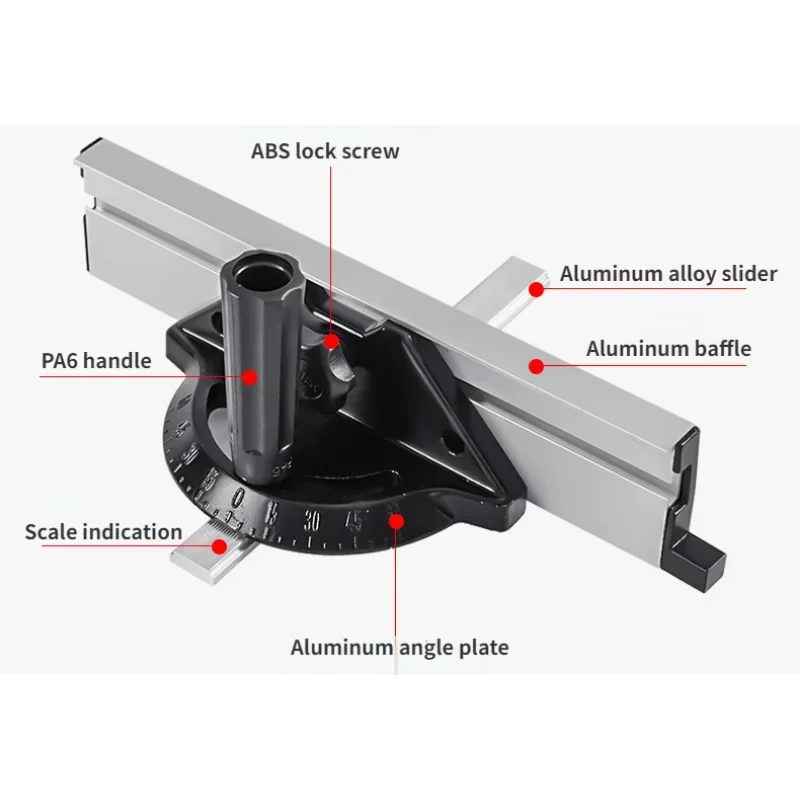 Righello di guida per falegname sostituzione sega da tavolo guida mitra calibro angolo regolabile righello mitra Gauge lavorazione del legno