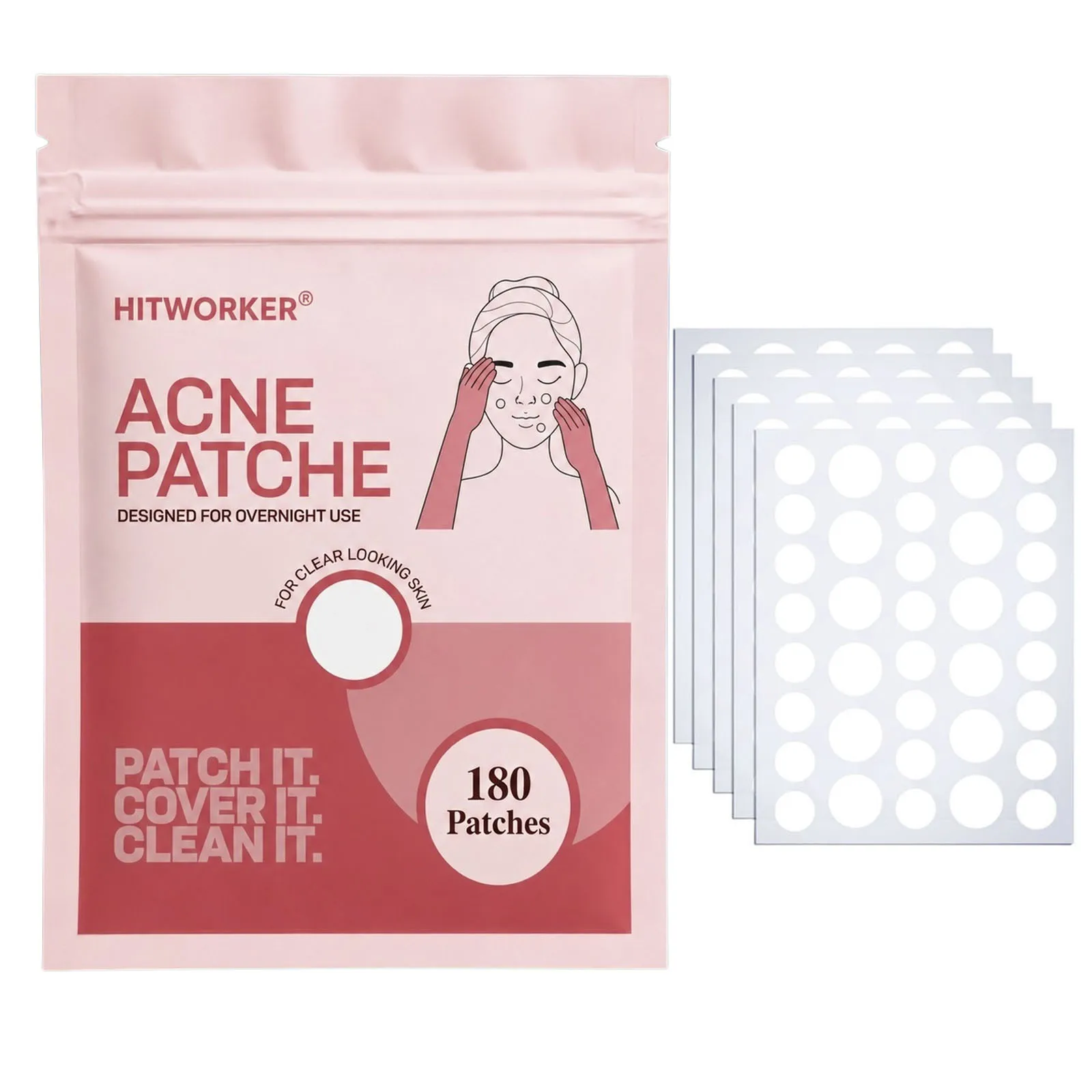 180PCS Hydrocolloid Pimple Patch Acne Spot Cover Invisible Blemish Stickers Oil Absorbing Face Care