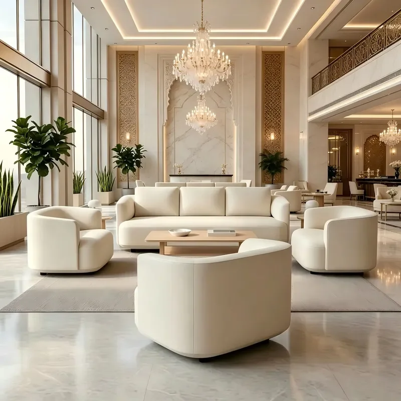 for Office Upholstered Sofa Factory Custom Commercial Project Wholesale Supplier for Lobby and Reception Area of Saudi Hotels