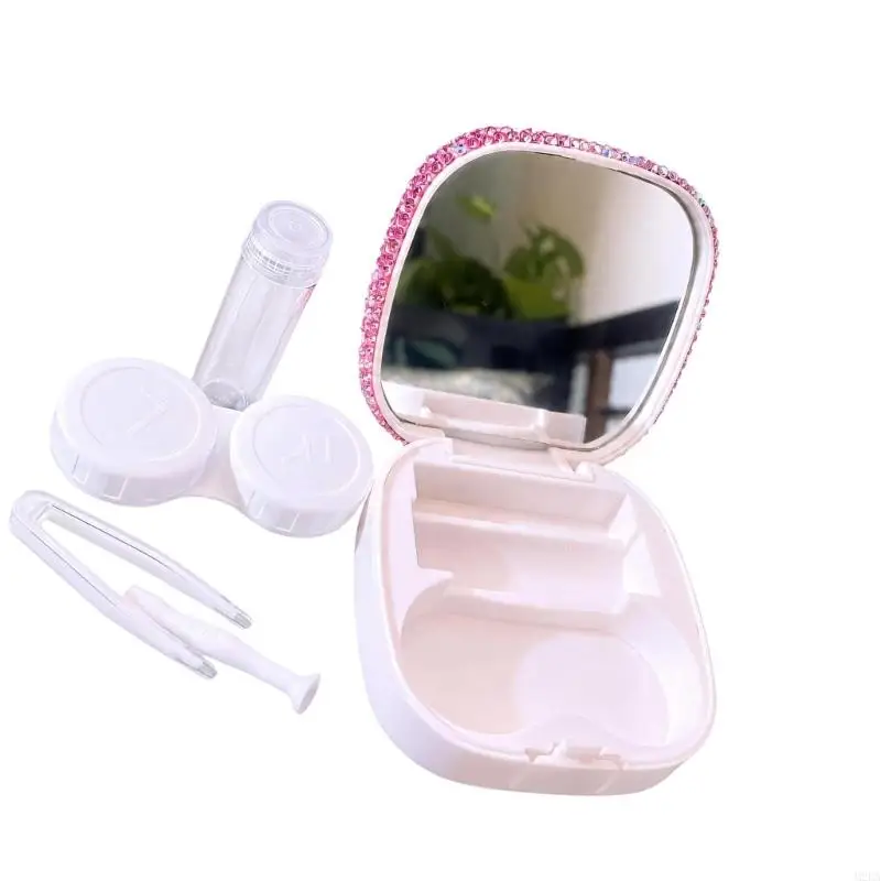 2026 New Portable Contact Lenses Care Case with Mirror, Dividers, and Closures Tweezers
