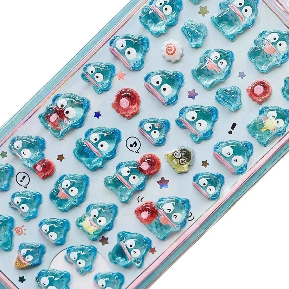 สติกเกอร์เจลลี่ใส 3 มิติ ลายการ์ตูนอนิเมะ 7 สไตล์ ซานริโอ คุโรมิ เฮลโลคิตตี้ ฮังโยดัง ซินนามอนโรล สติกเกอร์คริสตัลตกแต่ง ของเล่น DIY