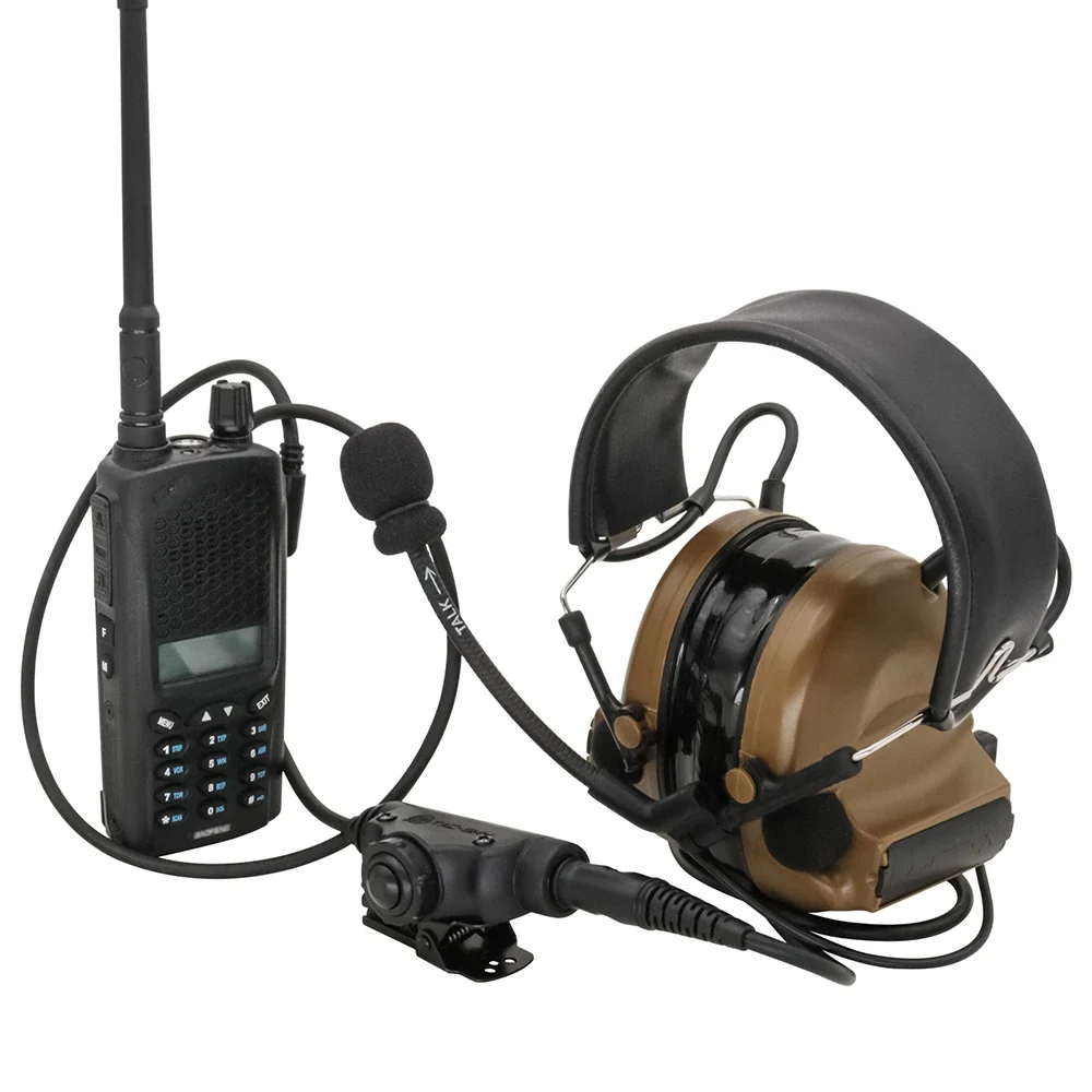 TAC-SKY Tactical Headphones Adapter U94 V2PTT K 2pin Plug Ptt Airsoft Military Headset Ptt for COMTAC Shooting Hunting Headphone