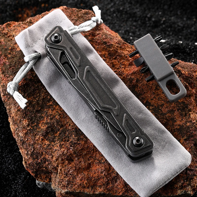 BHBT 19 في 1 سكين متعدد المهام EDC سكين الجيب المحمولة في الهواء الطلق التخييم بقاء أداة متعددة الوظائف أداة متعددة مع بت