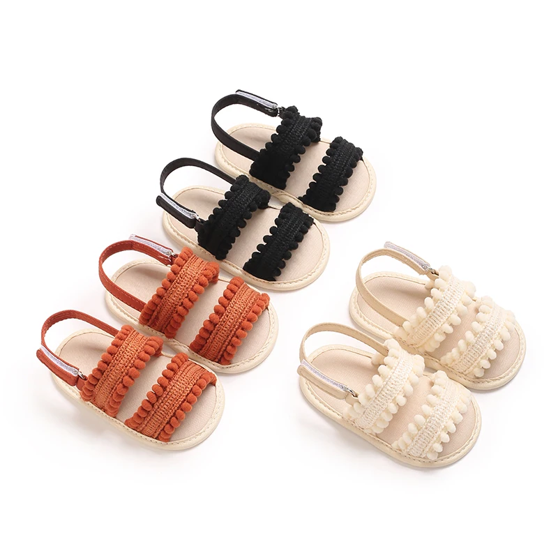 Summer New Arrival Girls' Sandals Ethnic Flair Open-Toe Soft Sole Anti-Slip Learning Shoes Baby Shoes Retro Roman Sandals