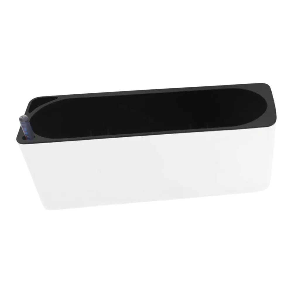 Rectangle Self Watering Flowerpot With Water Level Indicator 16 Inch Plastic Gardening Box For Home Office Balcony Herb Plant
