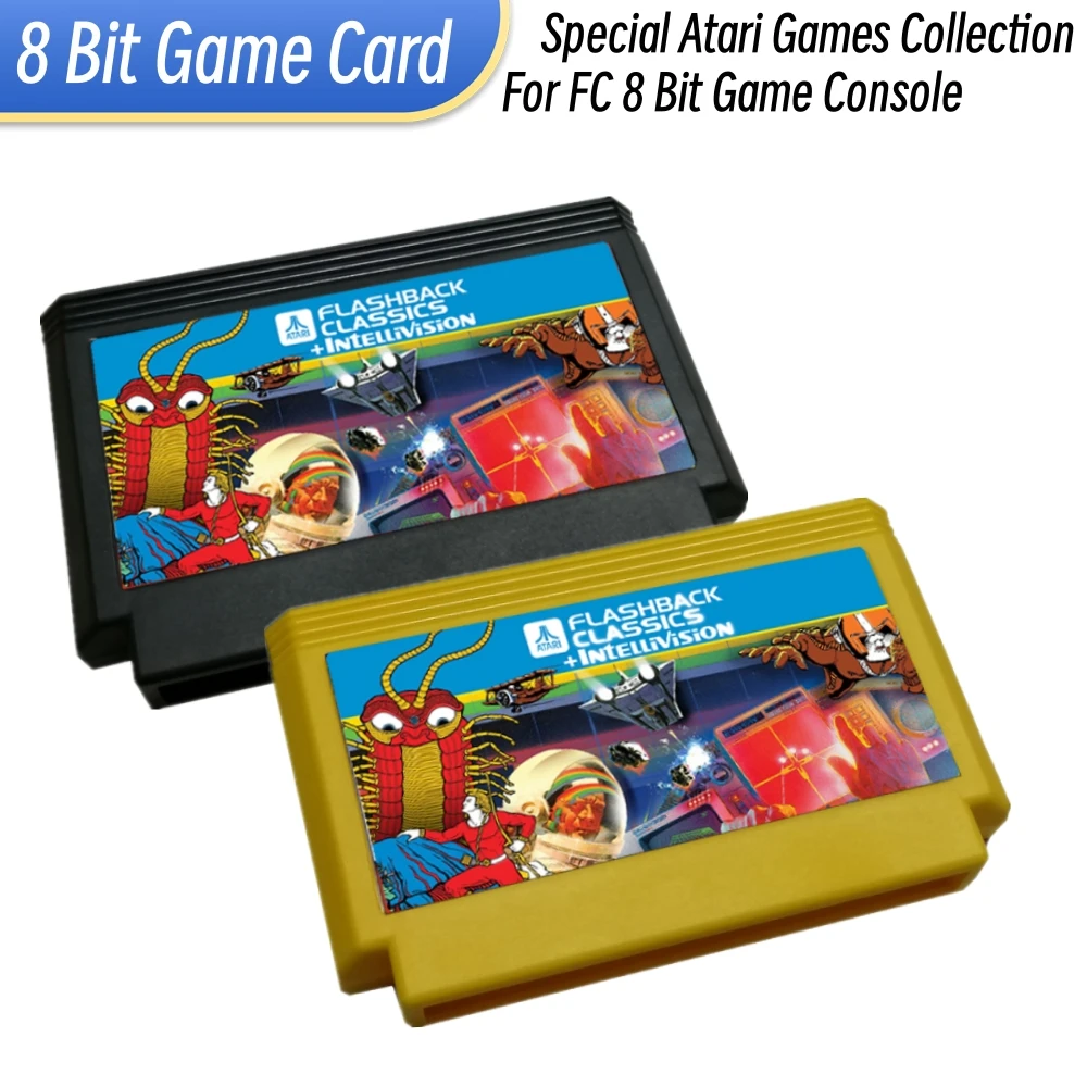 Collection 8 bit game card 60 pin Game Cartridge For Atari Video Games 21+25 flashback+in-tellivision for FC game console