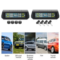 Solar/USB Powered Tire Pressure Monitoring System LCD Display Wireless TPMS IPX7 Waterproof for RVs Trailers Cars
