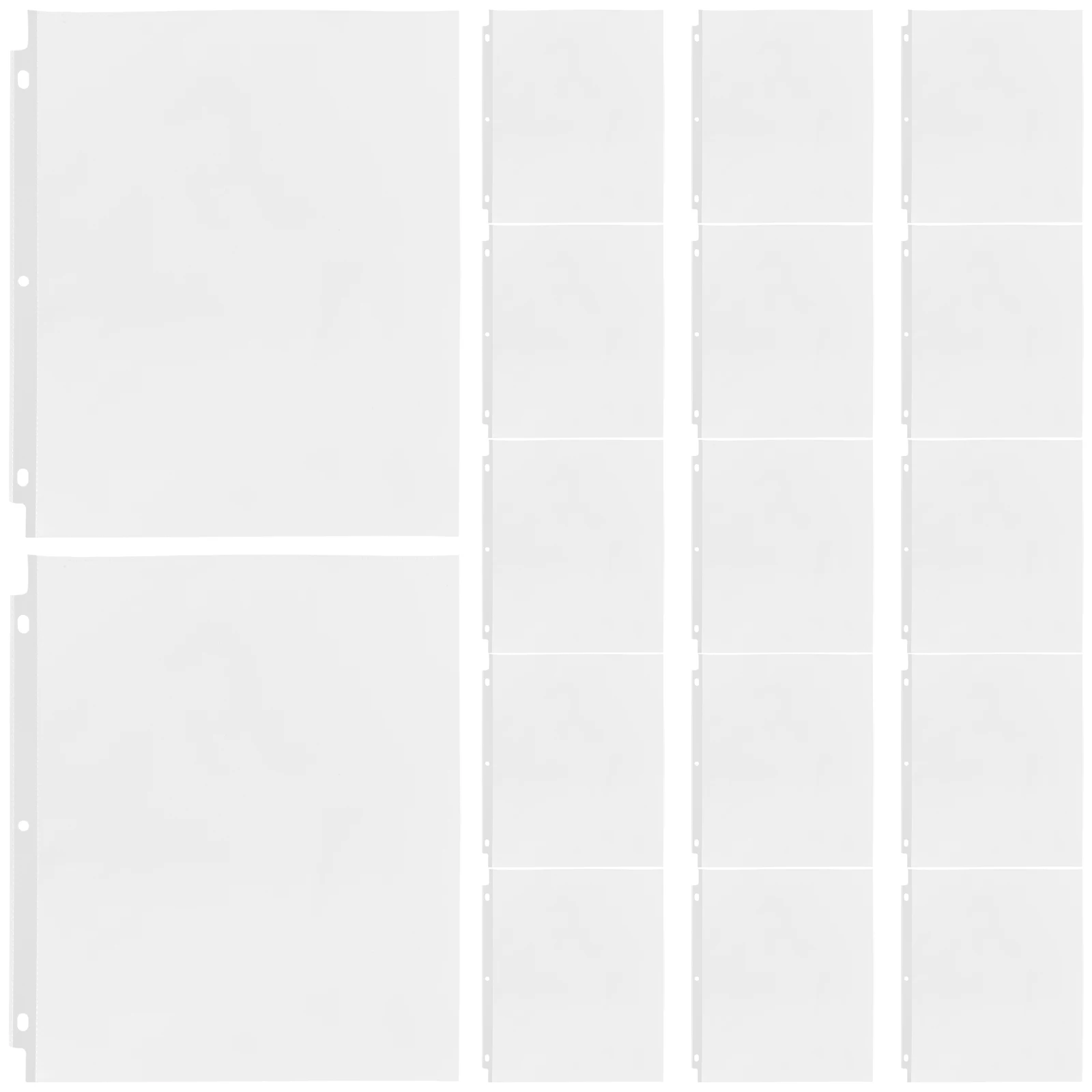 

50pcs File Folder Pocket Protector Sheet Protectors Page Protectors Clear Plastic Binder Sleeves Heavy Duty A4 Punched Paper