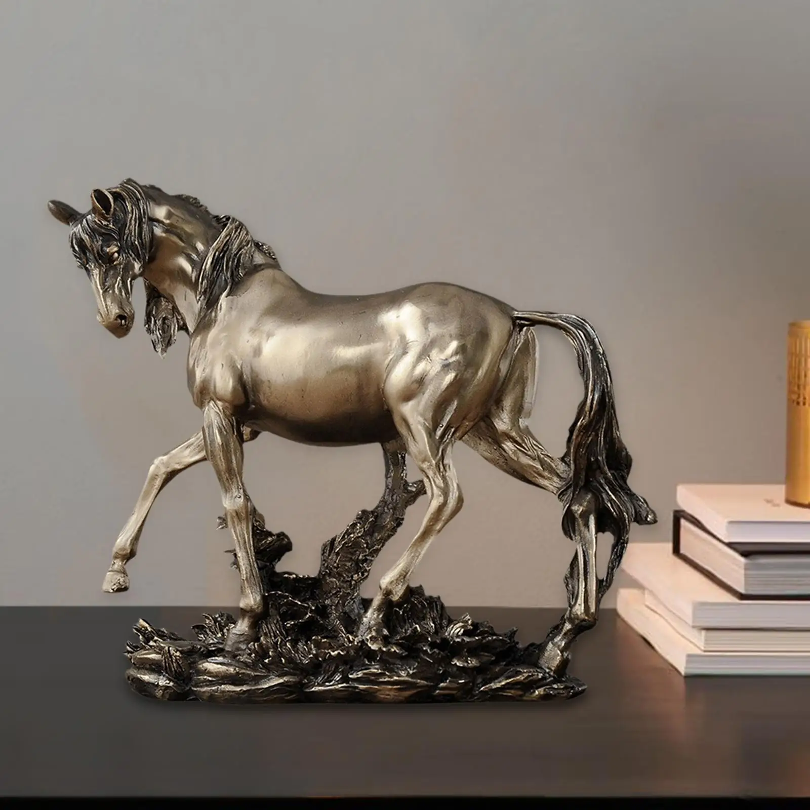 

Horse Statue Vivid Details Animal Sculpture for Indoor Bedroom Fireplace