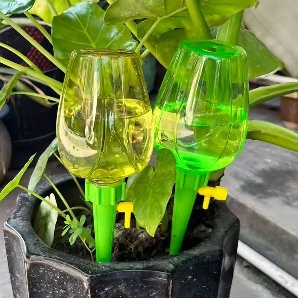 Rose Shape Self Watering Plant Waterer Slow Seepage Long Lasting Automatic Drip Irrigation Plastic Large Opening