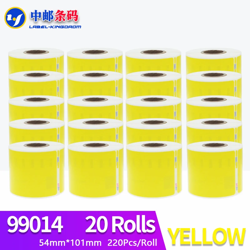 

20 Rolls Dymo 99014 Yellow Color Generic Label 54mm*101mm Compatiable for LW450 Turbo Thermal Printer