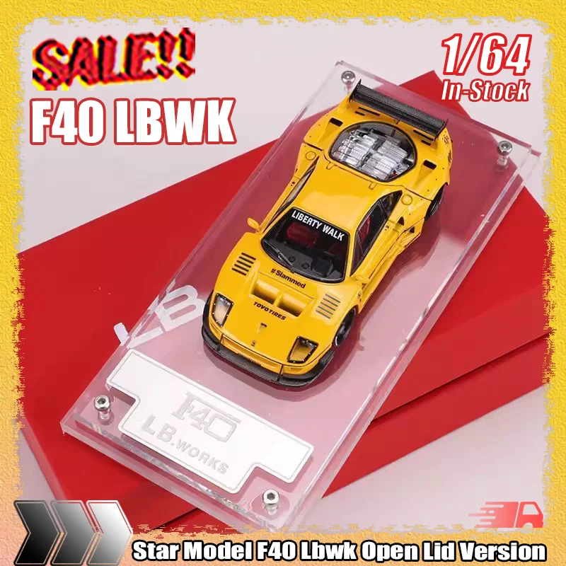 

Star Model 1:64 F40 Lbwk Open Lid Version Simulation Alloy Full Opening Miniature Die-Cast Car Model Custom Toys Collection Gift