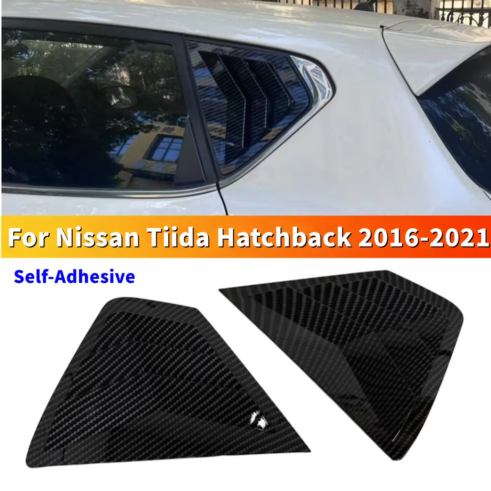 

2PCS For Nissan Tiida Hatchback 2016-2021 Car Rear Window Quarter Louver Cover Side Vent Shutter Trim Scoop ABS Accessorie