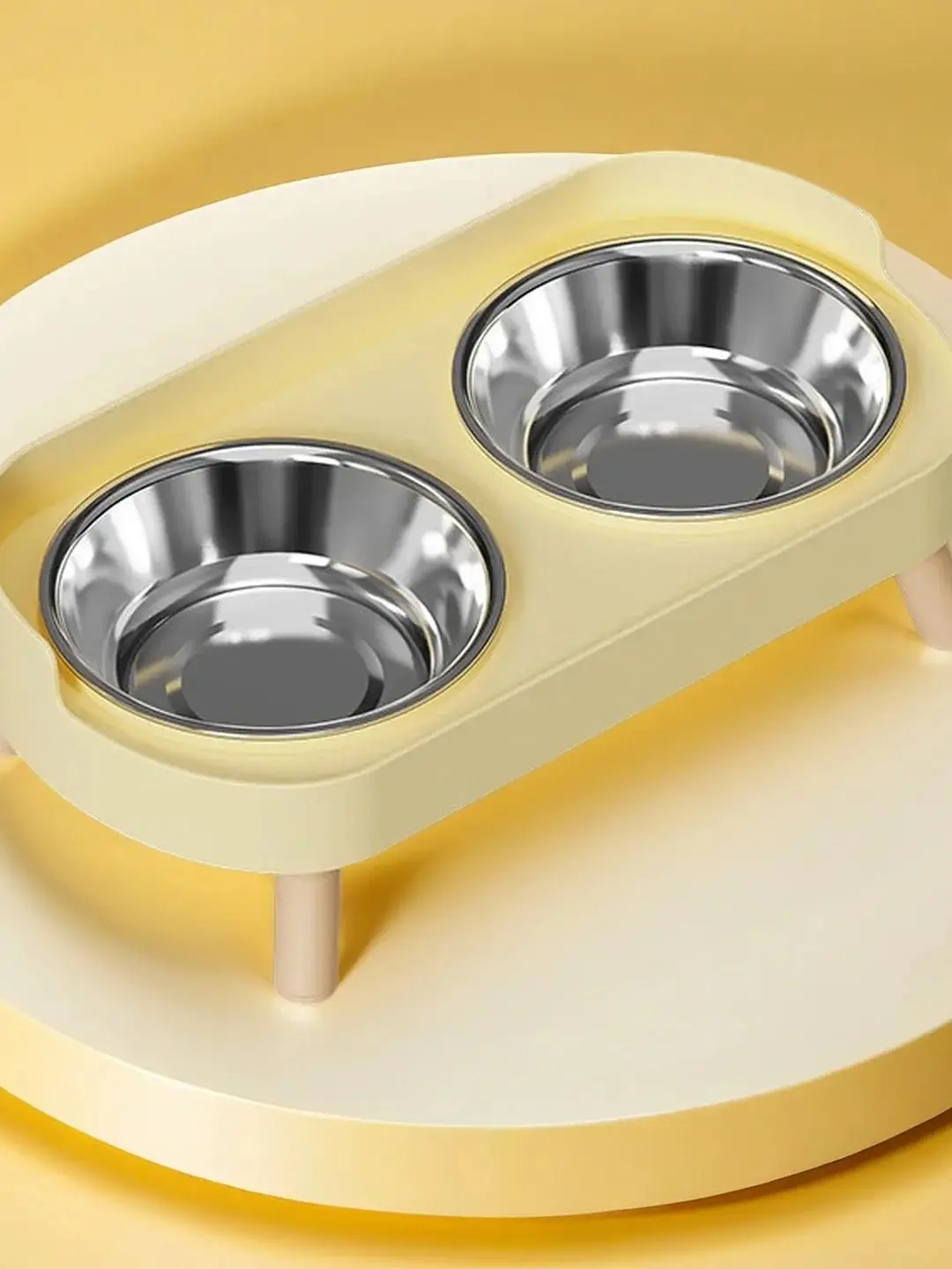 Mangeoire surélevée colorée pour animaux de compagnie Dopamine : doubles bols en acier inoxydable avec support du cou - Station alimentaire et eau tendance pour animaux de compagnie