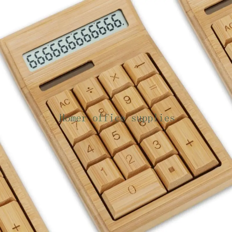 حاسبة مكتب الخيزران K43B 12 رقمًا شاشة LCD عرض طلاب المدارس هدية المحاسبة