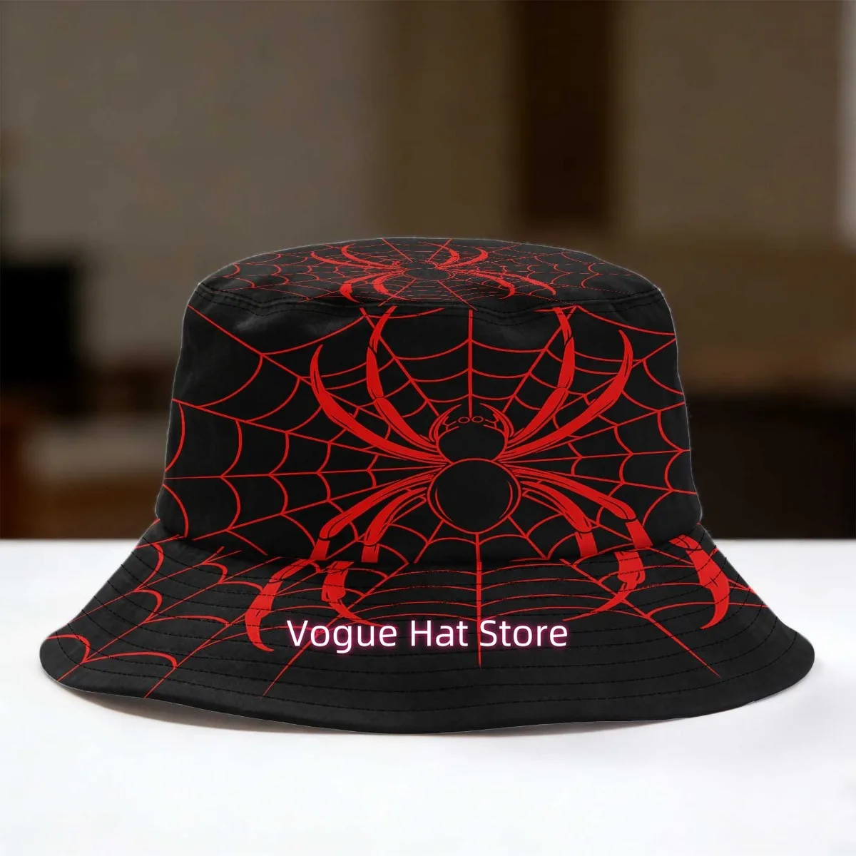 1pc Red Spider Web & Spider Bucket Hat - Lightweight Comfortable Cap Suitable for Daily Wear, Travel, School,, Graduation Gifts,