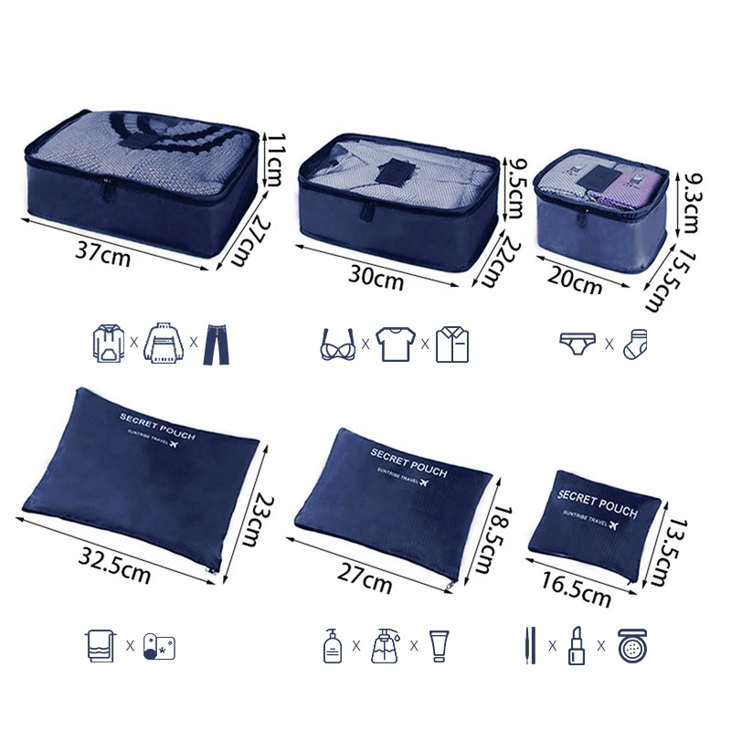 NONE 7/6 stücke Reise Lagerung Tasche Große Kapazität Koffer Lagerung Gepäck Kleidung Sortierung Organizer Set Beutel Fall Schuhe Verpackung Cube 3