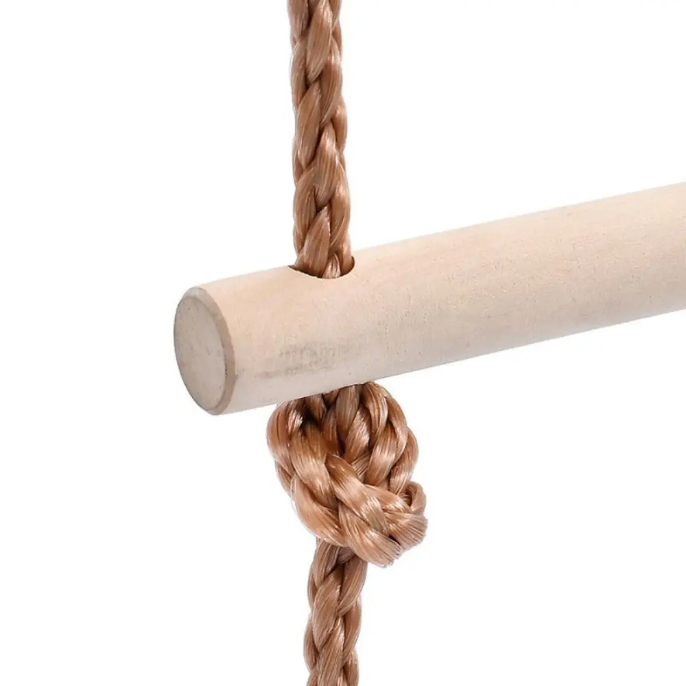 Scaletta da arrampicata con corda altalena Giocattolo in legno con piattaforme Corda sospesa per bambini Divertenti mobili da esterno Scala in corda di legno