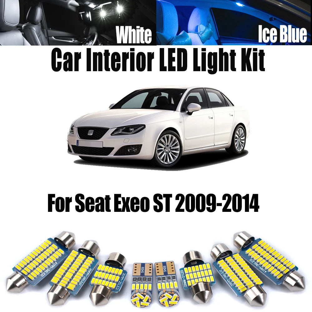 

19 шт. Canbus светодиодные внутренние карты купольные лампы багажника для чтения номерного знака комплект освещения для Seat Exeo ST 2009-2013 2014 автомобильные аксессуары