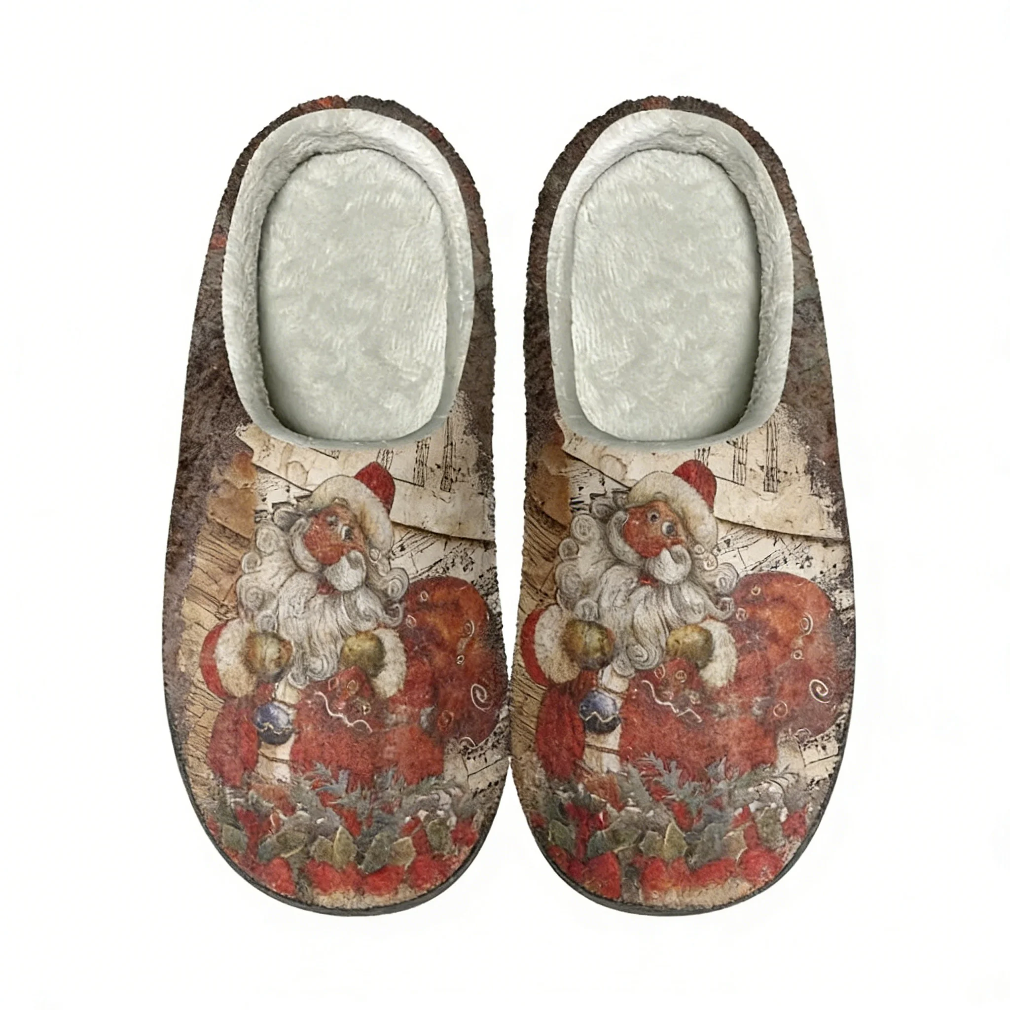 

Christmas Design Non-slip Winter Cotton Slippers Casual Female Home Warm Footwear Dropshipping Indoor Comfortable Couple Slides