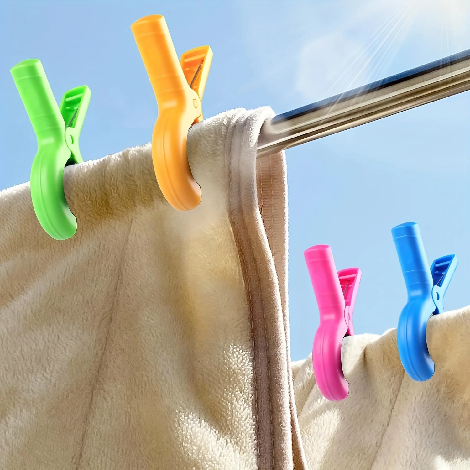 Towel Clips for Beach Chairs, Large Beach Towel Clips 4/8 Pack, Multicolor Beach Towel Clips for Chair Cruise Pool