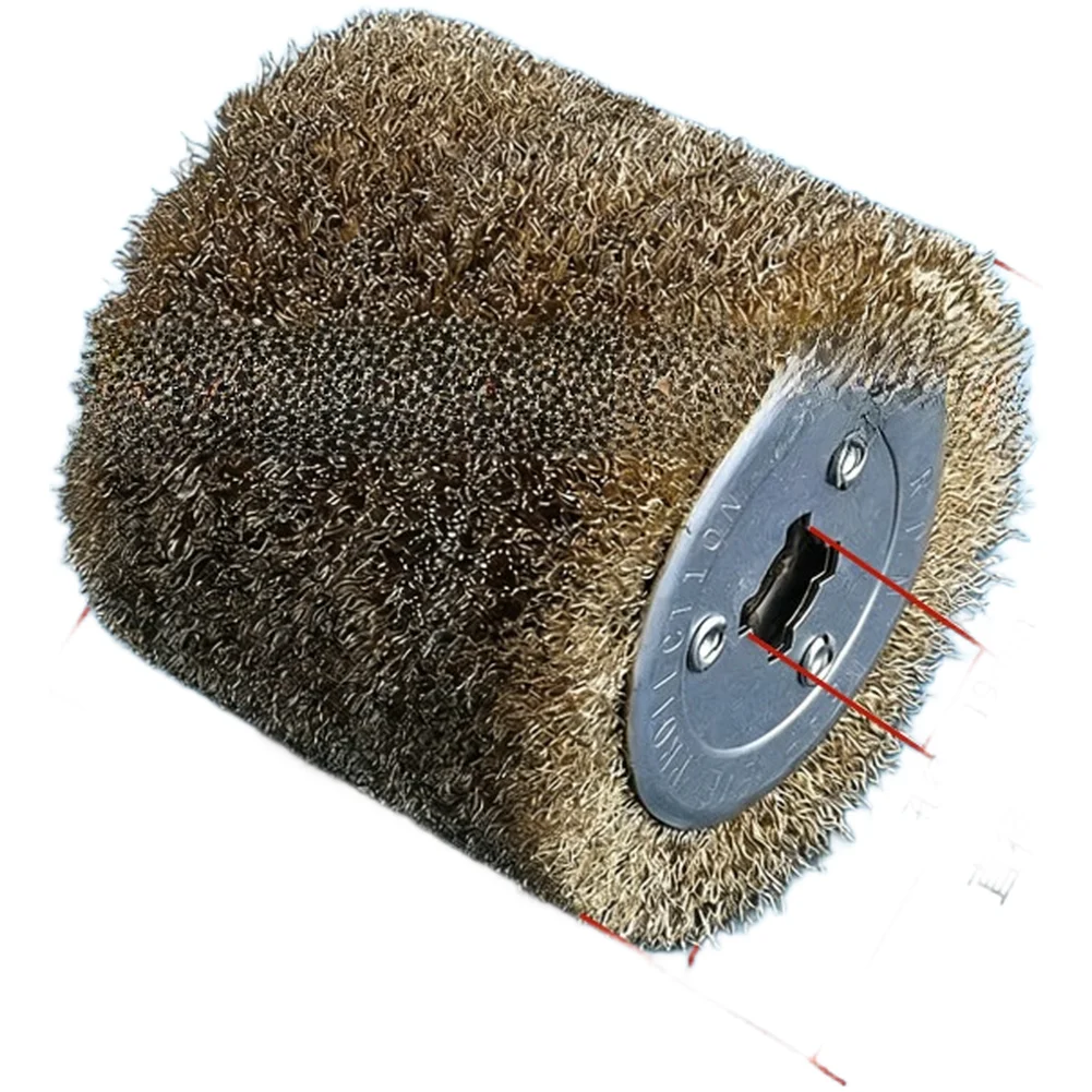 1pc 120x100mm Steel Wire Brush Wheel Grinding Wheel Wire Metal Polishing Wheel For Rust Removal Steel Wire Roller Rust-removing