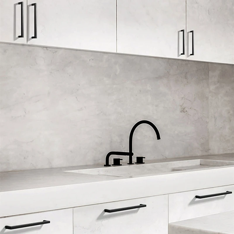 KK&FING Square Brushed Cabinet Handles Aluminum Alloy Black Kitchen Cabinet Pulls Drawer Handles Simple Furniture Door Knobs image 5