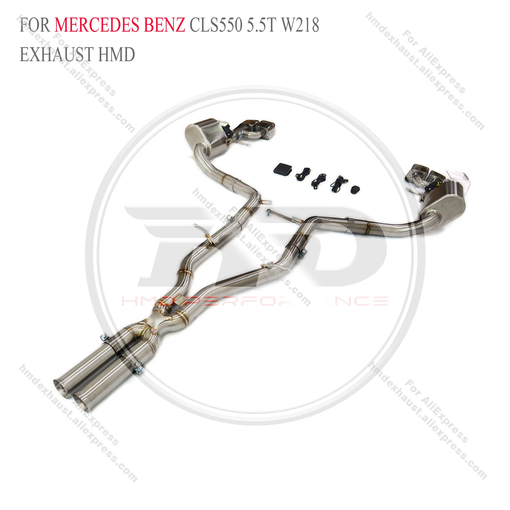 HMD Stainless Steel Exhaust Catback for Mercedes benz CLS550 W218 5.5T Muffler With Valve