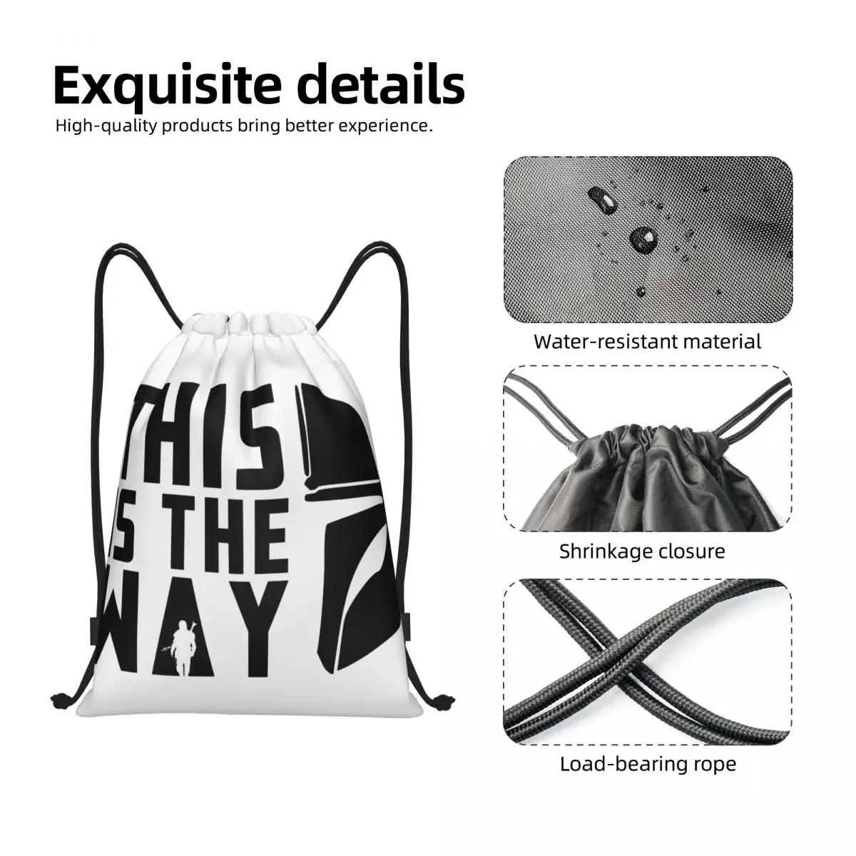 Foldable TV Show Drawstring sacos para homens e mulheres, Gym Sackpack, mochilas de treinamento, este é o caminho