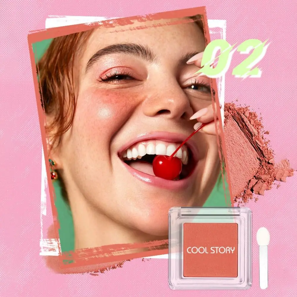 ใหม่ 4 สี Face Blusher Natural Long Lasting Blush Palette Matte กันน้ําแต่งหน้า Palette ผู้หญิง