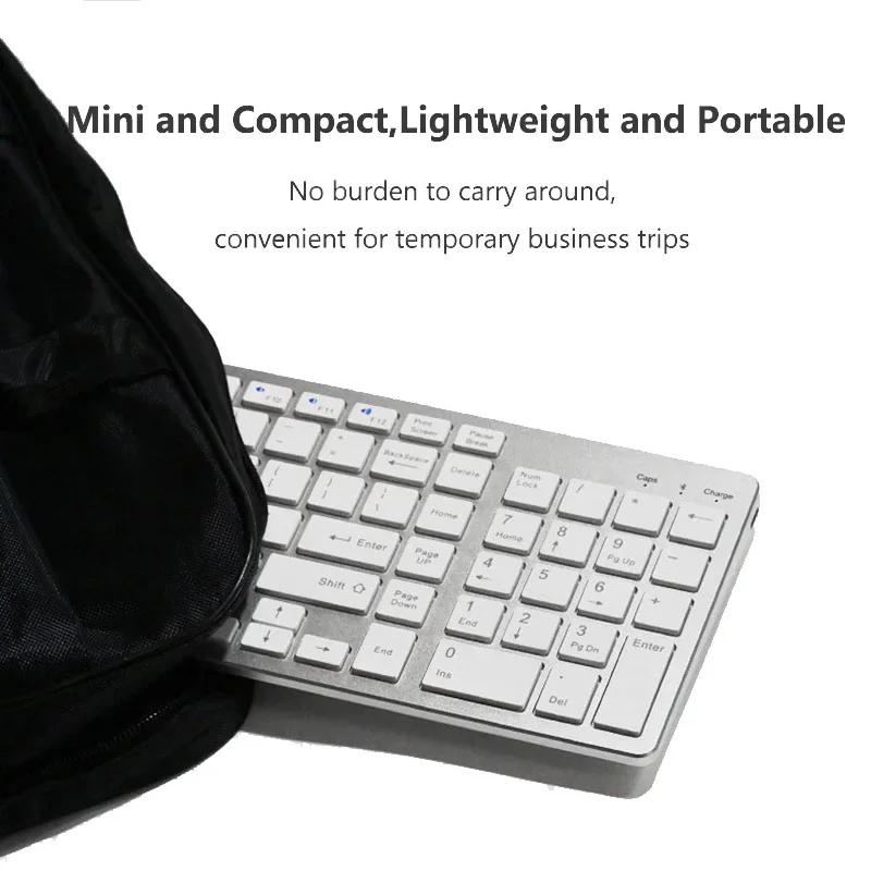 Teclado inalámbrico Bluetooth para Mac OS/iOS/iPad OS teclado recargable para MacBook WINDOWS Android