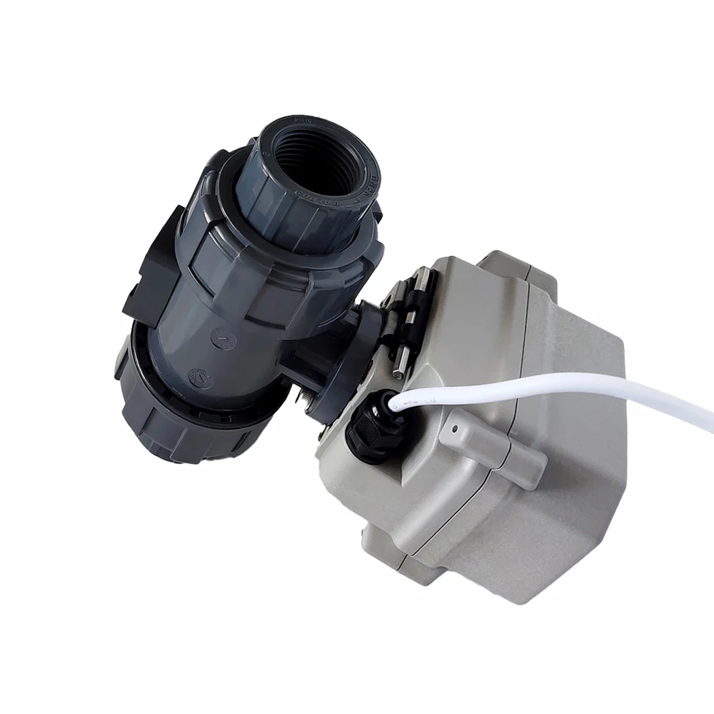DN15 UPVC Electric Motorized Ball Valve DC12/24V CE certified Motor Control Ball valve 2/3/5/7 wires  Automatic control Valve