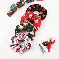 Santa Claus Snowman Deer Horn Bell Christmas Hair Scrunchies Hair Ties Hair Band