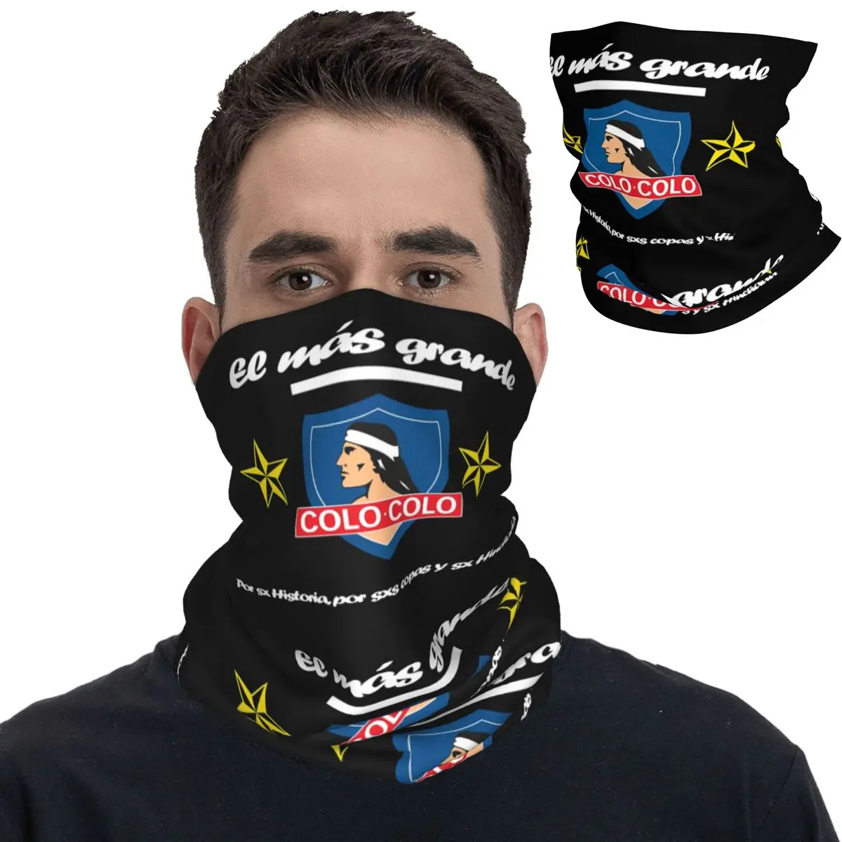 Social Y Deportivo Colo-Colo Bandana Neck Gaiter Campeon DE Chile Football Wrap Scarf Multifunctional Headband Adult Breathable