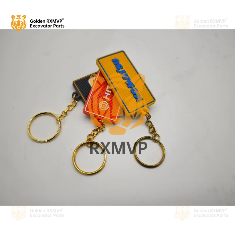 For Excavator Keychain Chain Plate Ring Alloy Personality For Komatsu For Hitachi