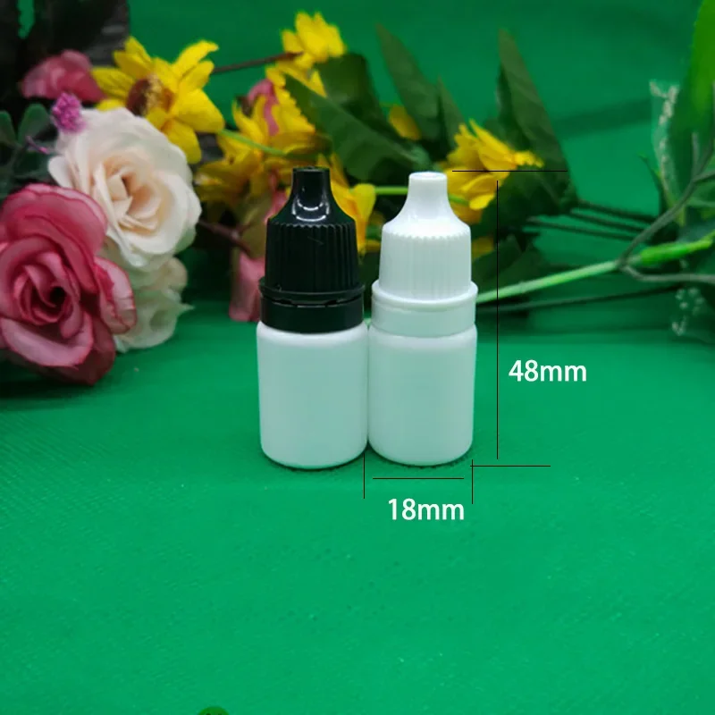 Empty 5ml White Plastic Eye Drop Bottle 5g Refillable Ophthalmic Liquid Essential Oil Packaging Bottles 100pcs