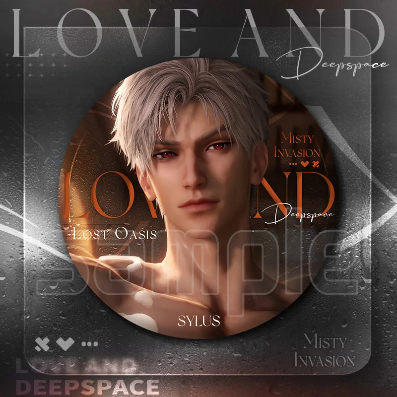 Love and Deepspace Qixi Festival Card Badge Xavier Zayne Rafayel Sylus Round Brooch Ita Bag Ornament Cute Accesorios Display