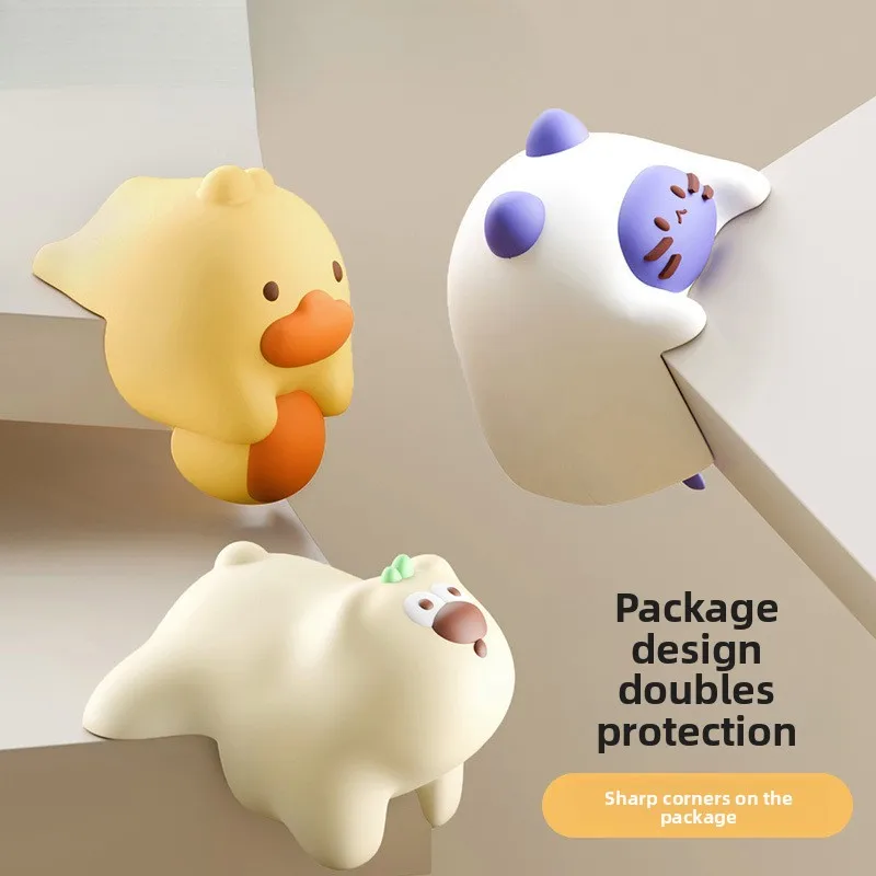 

Cartoon Silicone Corner Protectors for Baby Safety, Soft Edge Guards for Table & Window, Anti-Collision Right-Angle Covers