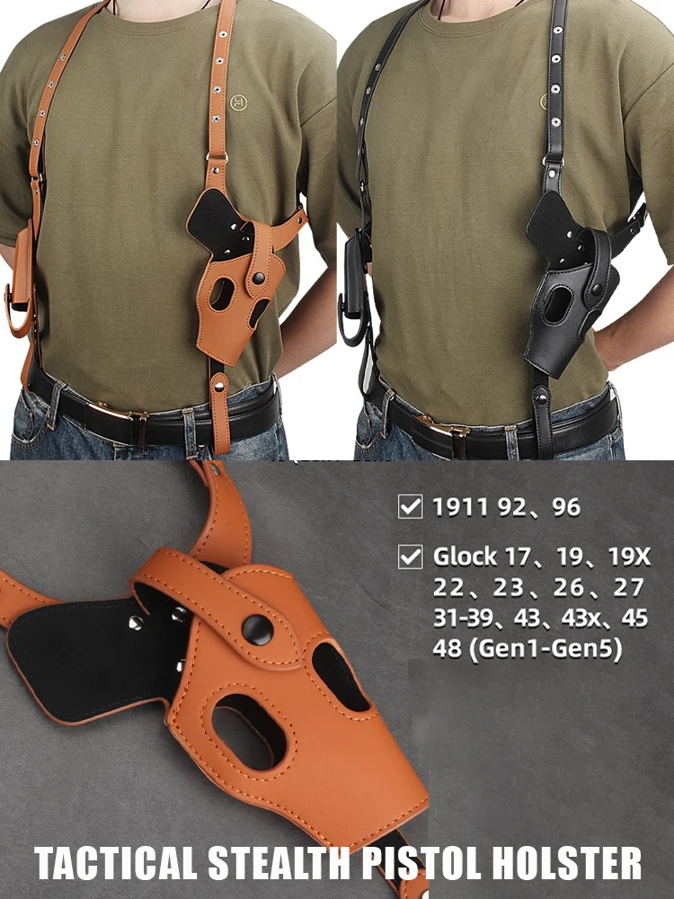 

Новая тактическая сумка, кобура для пистолета, кобура на плечо, кобура для пистолета из искусственной кожи, универсальная сумка для охотничьего ружья, сумка для переноски стрельбы