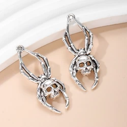 15pcs New Skull Spider Alloy Charms Halloween Animal Funny Pendants For Making Handmade DIY Jewelry Accessories Necklace Finding