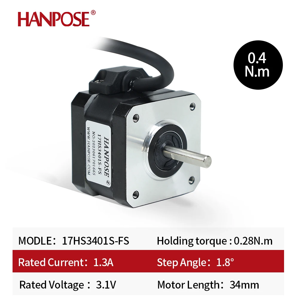 Nema17 Stepper Motor 1.3A 28N.CM 17HS3401S-FS IP68 for CNC Worm Wheel Edging Machine 42 Waterproof Stepper Motor