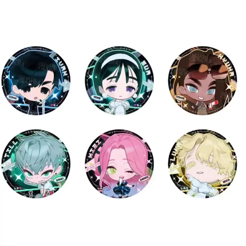 6Pcs/Set Korean Manga Alien Stage Brooch Mizi Sua Ivan Till Hyuna Luka Reflective badge 58mm Pin Cosplay Badge Decoration gift
