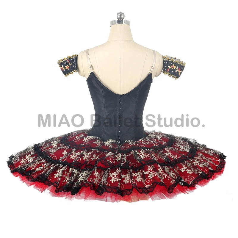 Zwart Rood Vlek Ballet Tutu Don Quixote Variaties Meisjes Wedstrijd Professionele Tutu Ballet Klassiek Pannenkoek Kostuum 0461