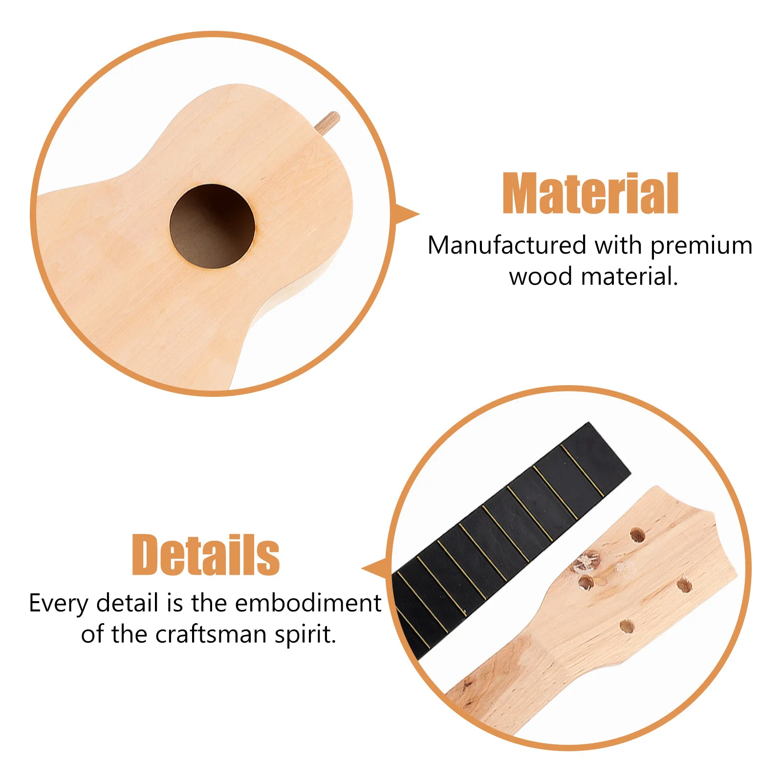 

21 Inch Ukulele Suit DIY Parts Kit Simple Kid Instrument for Kids Hawaii Musical