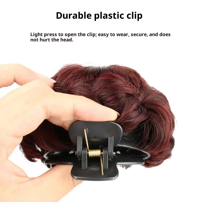 Synthetische Perücke, Kunsthaarknoten-Set, Krallenklammer, Haarknoten, Haargummi, Haar-Accessoires für Chignon, realistische synthetische Haarknoten