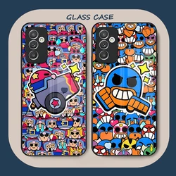 B-BrawlES S-StarsES Phone Case Glass for Samsung S23 S24 S22 S21 S20 A14 A54 A53 A34 A52 A51 A22 A32 FE Ultra Pro Plus Coque