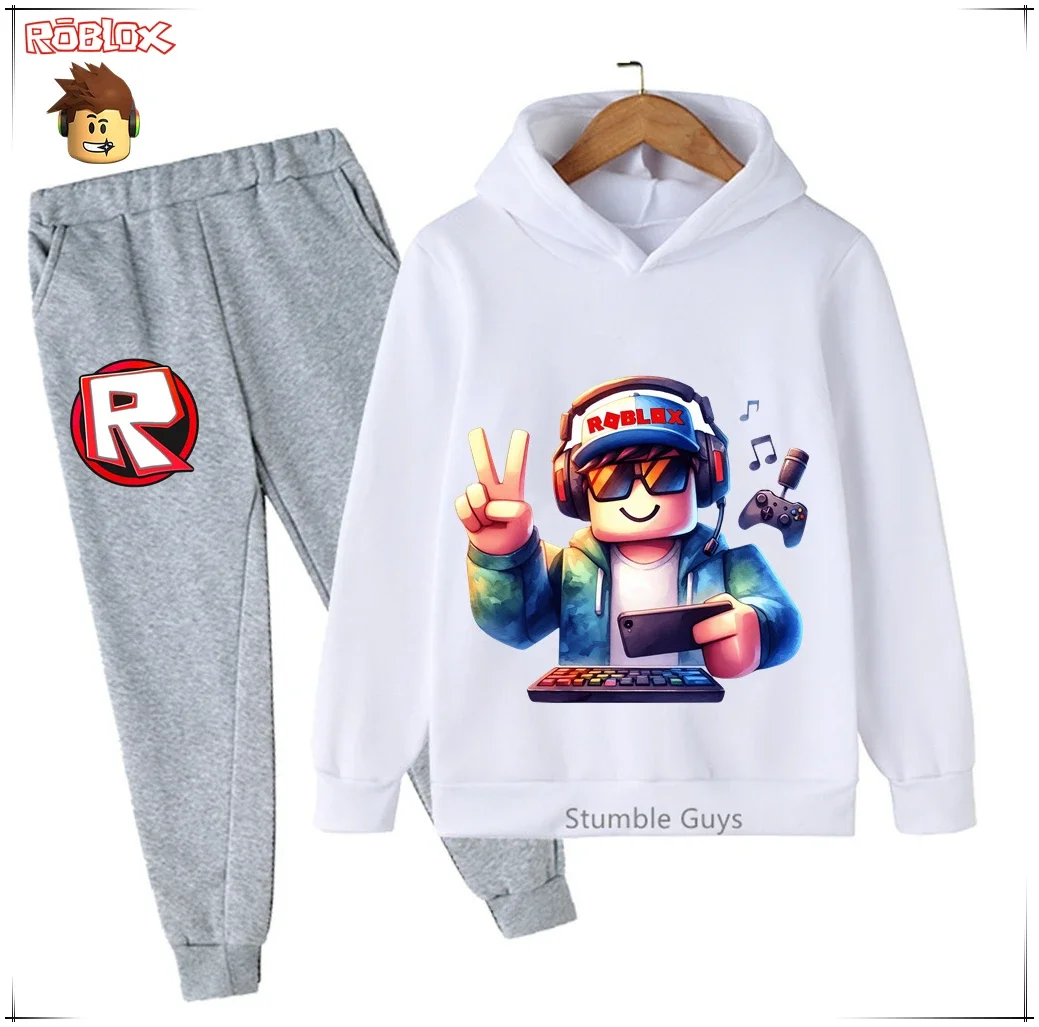 

Spring Autumn Boys Girls Kids Roblox Hoodie Set 2-Piece Pirate Anime Clothes Graphic Casual Sweatshirt