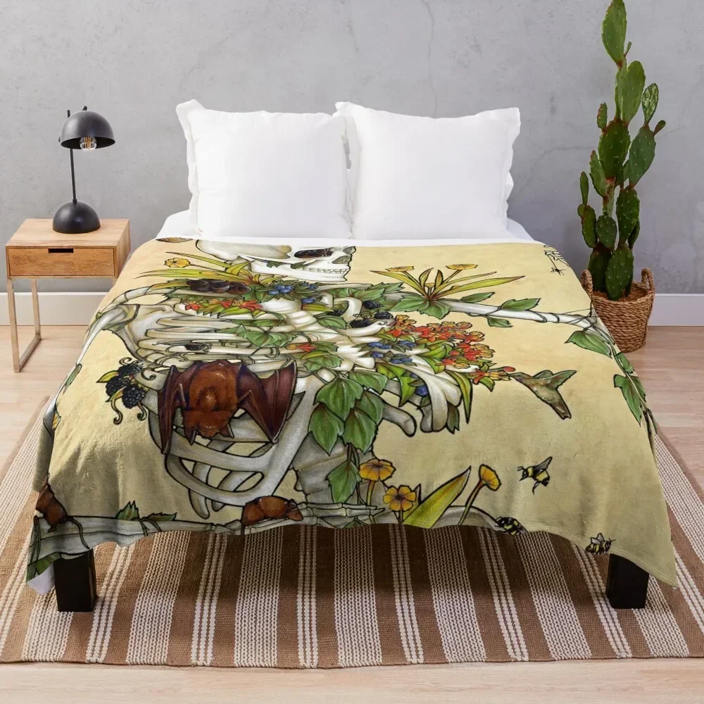 

Bones and Botany Throw Blanket Blankets For Sofas Decorative Beds Thin Plush Blankets